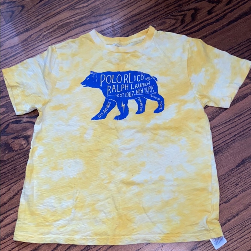 Juniors blue and yellow polo t-shirt